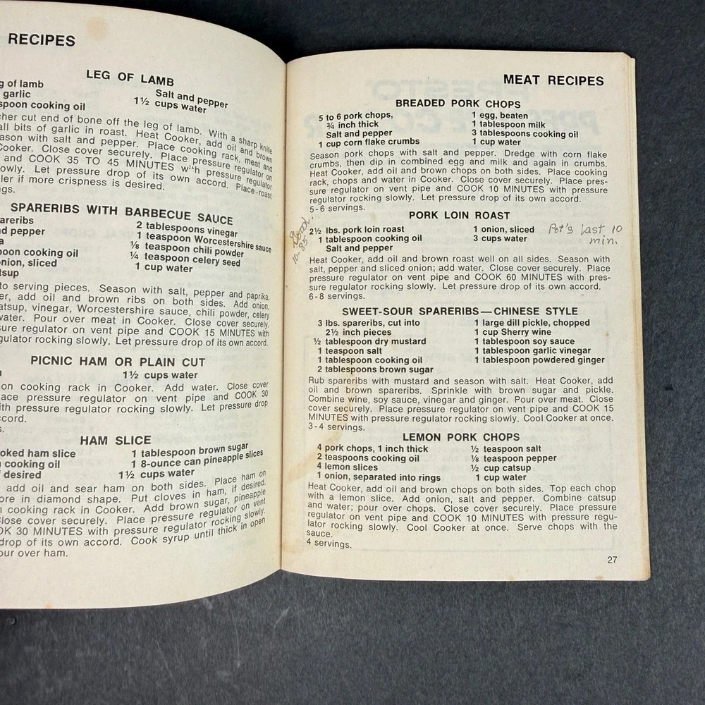Vintage Presto Pressure Cooker Recipe Books Model 40 Instructions Set Fair